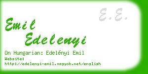 emil edelenyi business card
